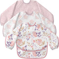 3 Pack Long Sleeve baby Bibs for Eating, Waterproof Smock Bib