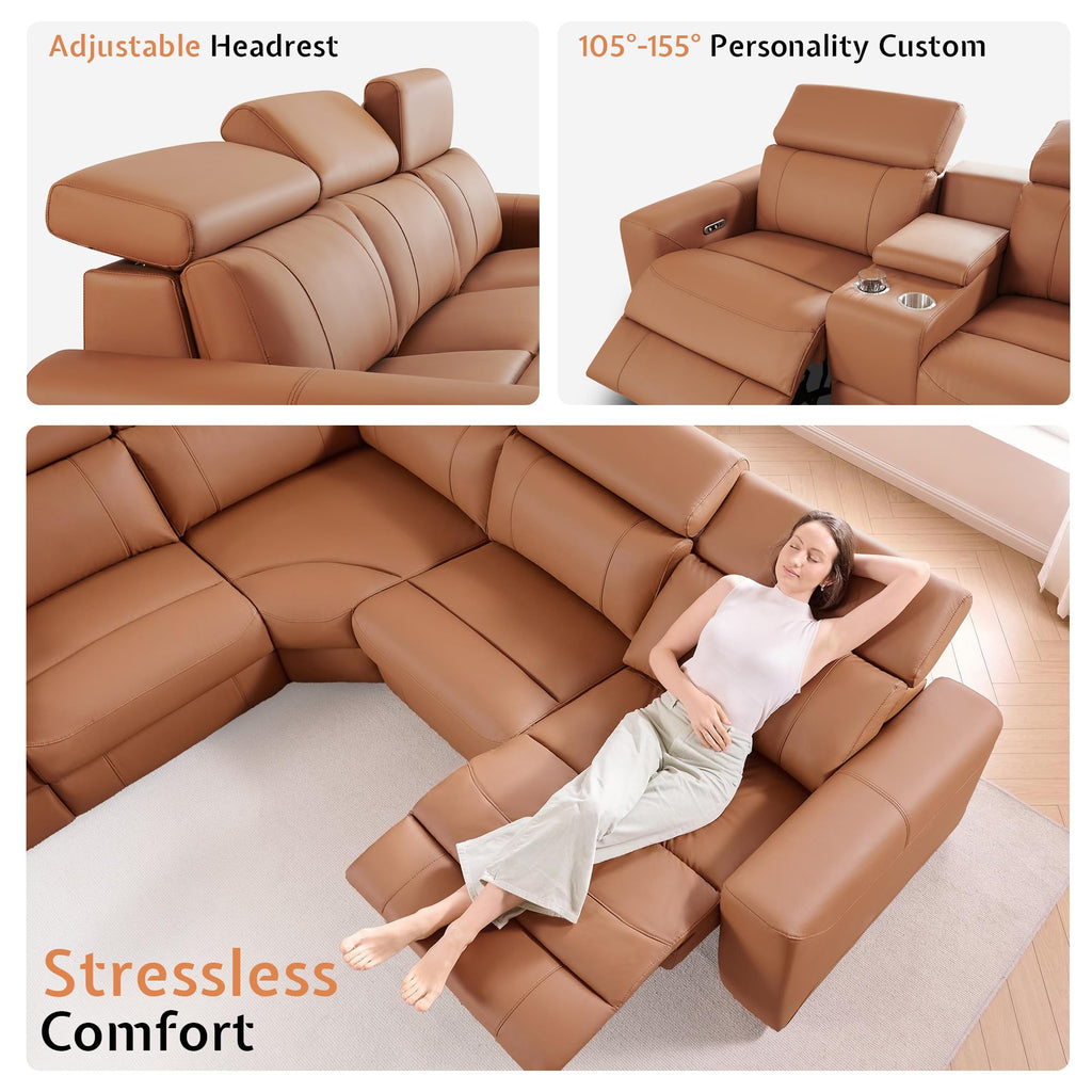 Power Reclining Sectional, Sectional Recliner, Leather Reclining Sectional