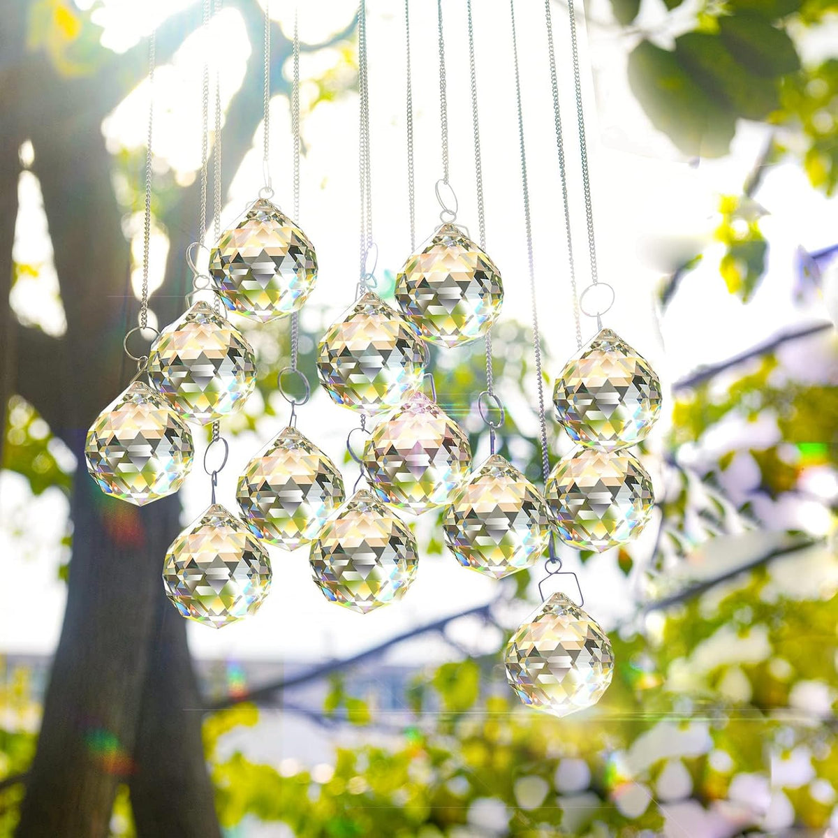 40mm Clear Crystal Ball Prism Sunshine Catcher Rainbow Pendants Maker, Hanging Crystals Prisms for Windows
