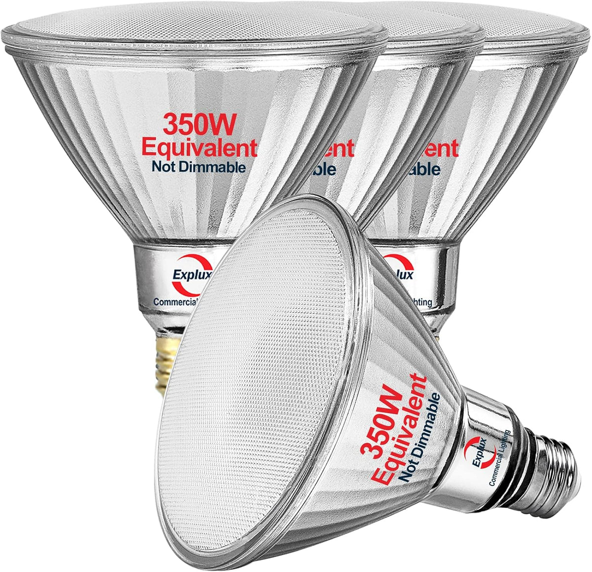 Ultra Bright PAR38 Outdoor Flood Light, 350W Equivalent, 5000K, 4-Pk