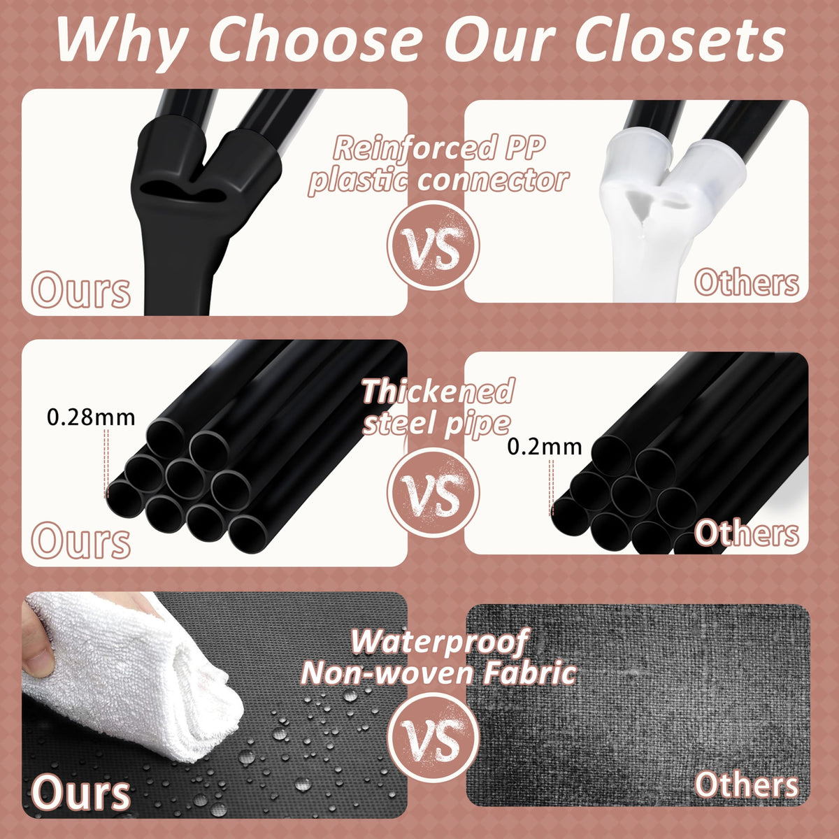 Wardrobe Closet, Quick and Easy Assembly, Gray Portable Closet