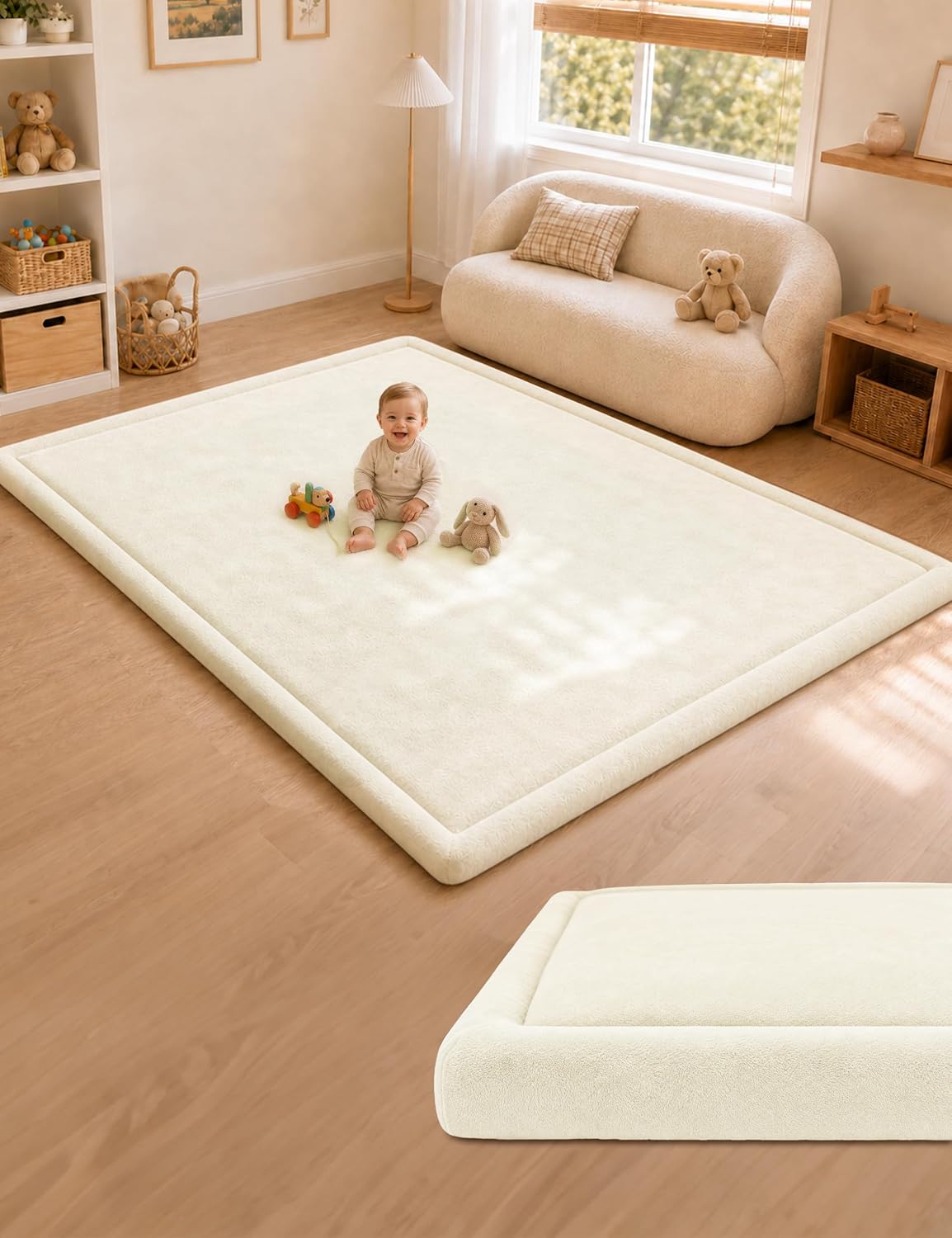 1.3" Thick Baby Play Mat for Floor, 79x59 Large Kids Room Rugs