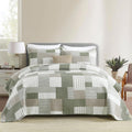 Quilt Set - 100% Cotton Farmhouse Reversible Plaid Bedding