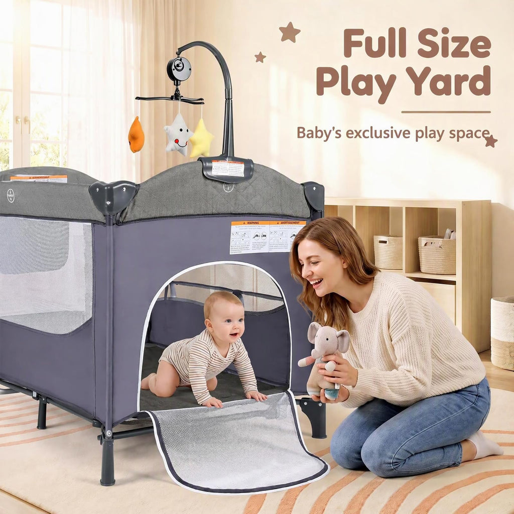 5 in 1 Play Yard, Portable Baby Playard, Classic