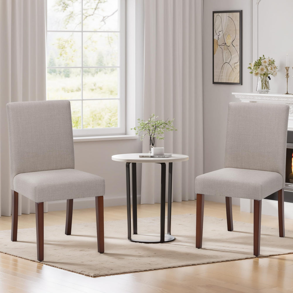 Upholstered Set of 2, Modern Fabric Dining Room Chair, Wooden Dining Chair, Kitchen Side Chairs, Farmhouse Dinner