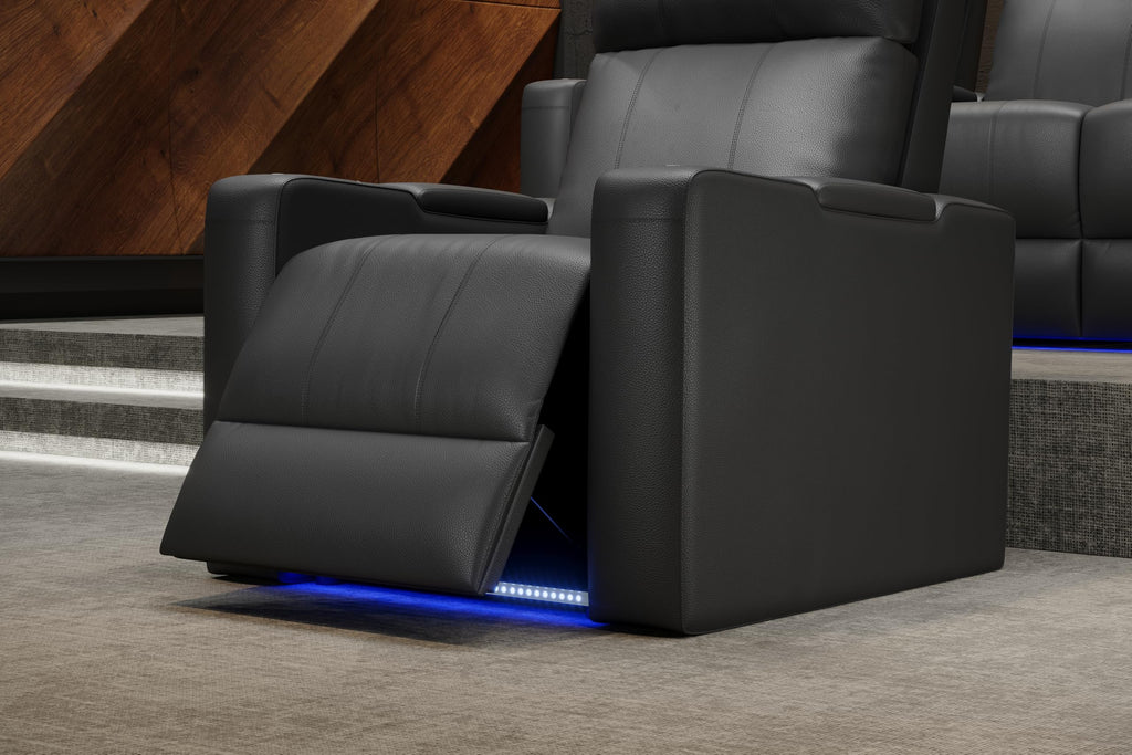 Piacenza 2025 Power Headrest Home Theater Seat - Premium Italian Leather Recliner with Cooling Gel Memory Foam