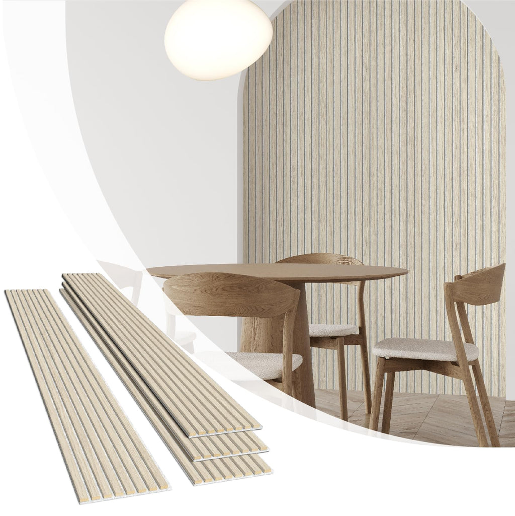 Wood Panels for Wall 4Pack 94.5"x12.6" Light Oak