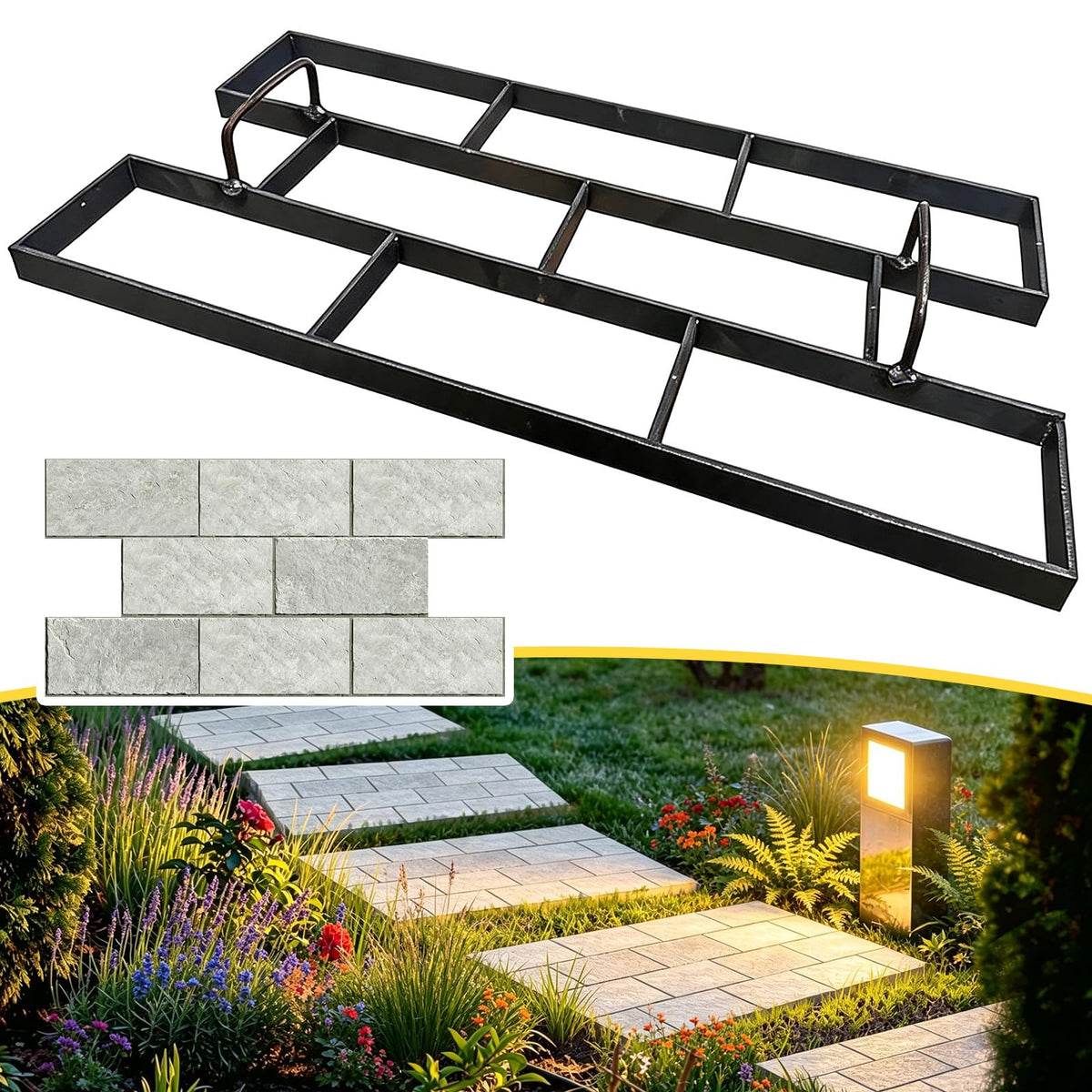 Reusable Concrete Molds 23.6 x 11.8 x 0.8 inch Walk Maker Paver (Metal