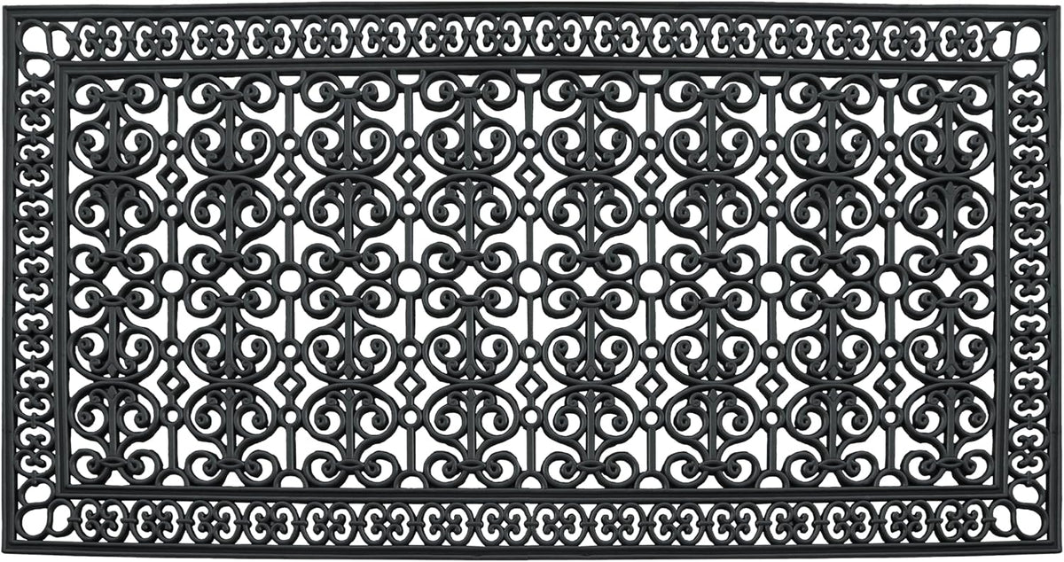 34-LB Heavy Duty Rubber Doormat 36"×72" - Won't Blow Away | Outside Front Door Mat, Mud Dirt Scraper, Non-Slip