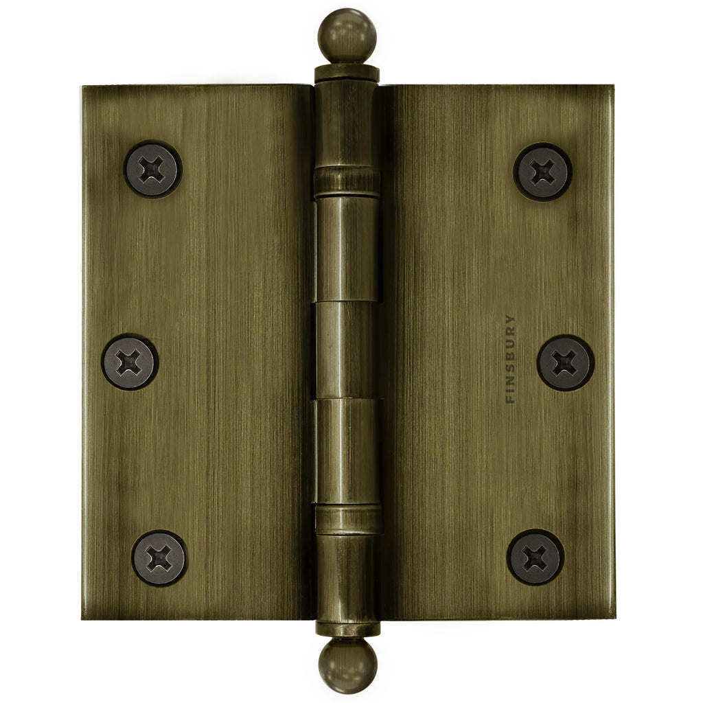 3x3 Inch Brass Ball Bearing Door Hinges, 3 x 3 Inches Solid Brass Durable Heavy Duty Architectural Mortise Hinges for