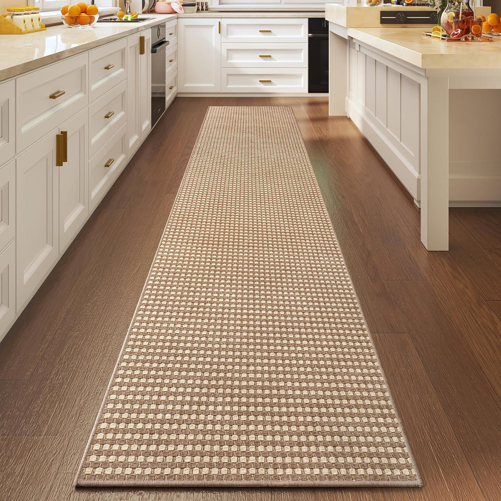 Hallway Runner Rug Extra Long Kitchen Runner Washable Brown