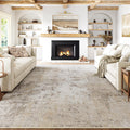 8x10 Beige Grey Abstract Area Rug