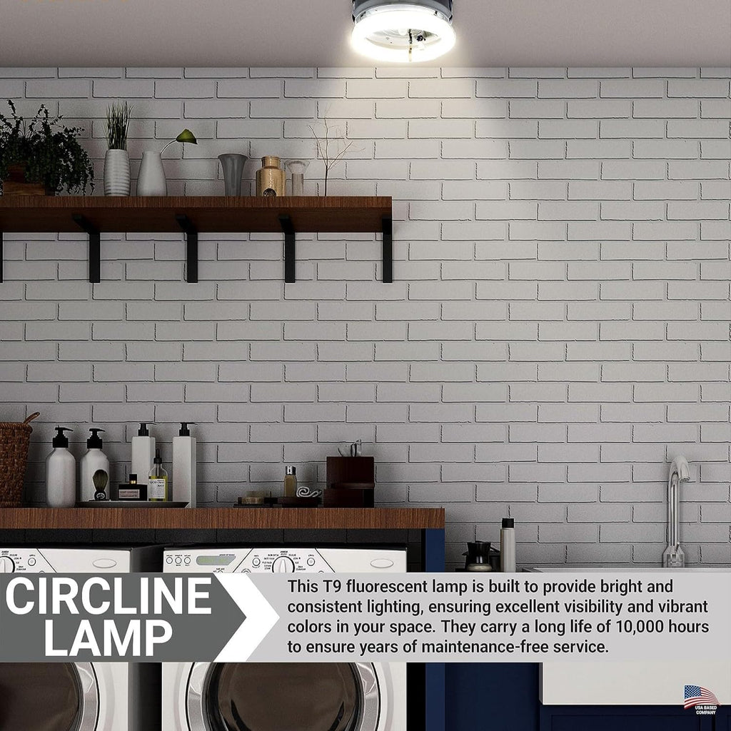 8 Inch T9 Round Circline Fluorescent Light Bulb 22W 1250 Lumens 4100K Cool White G10Q 4-Pin Base Rohs Compliant Pack