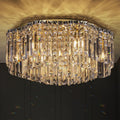 24 Inch Modern Crystal Flush Mount Chandelier for Large Rooms