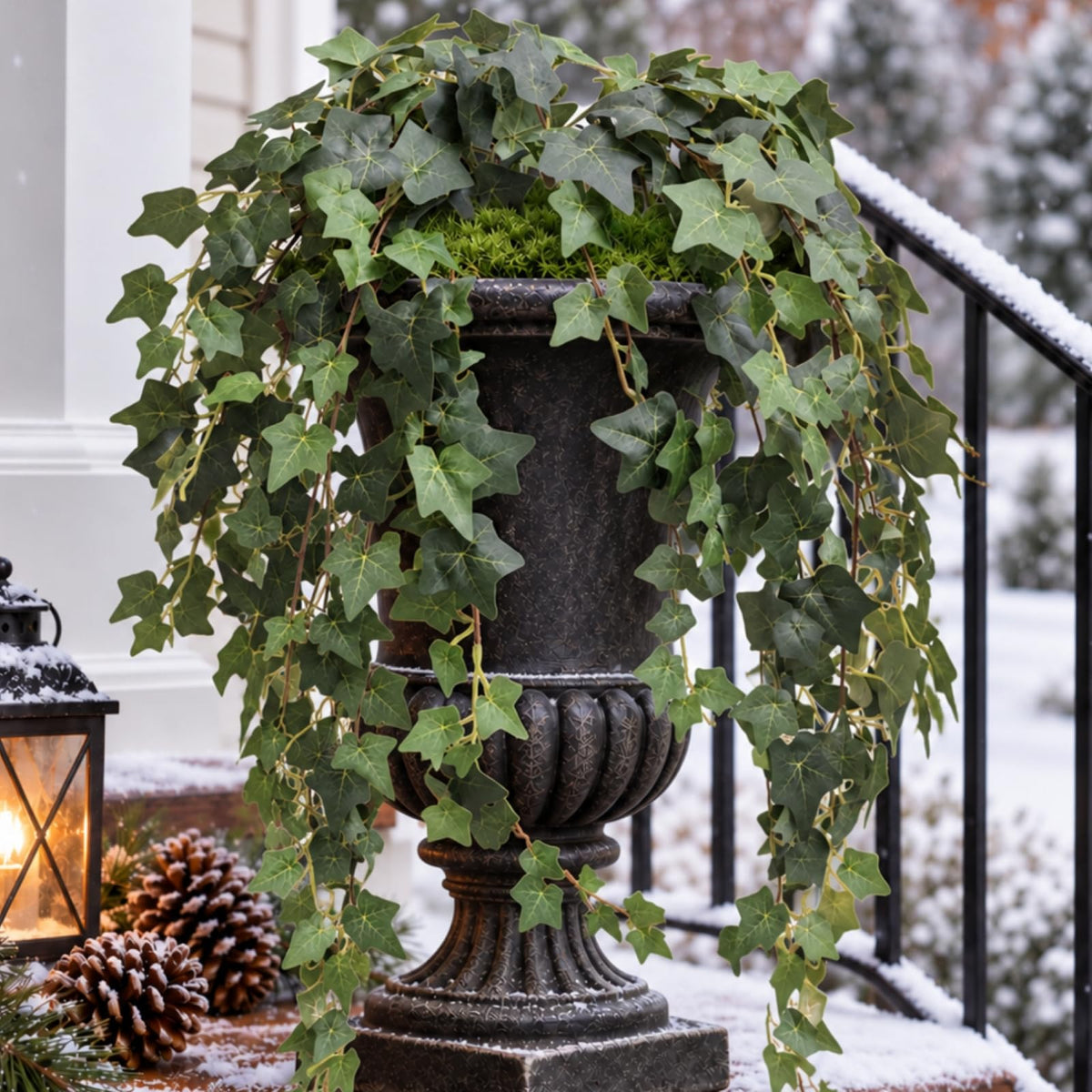 Artificial Ivy Plants Fake Hanging Vine Greenery for Winter Outdoor Planter