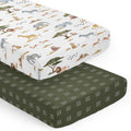 2-Piece Baby Crib Sheets Set (Jungle Safari Animals) for Boys or Girls, Infant Nursery, Toddler Room - Standard Size