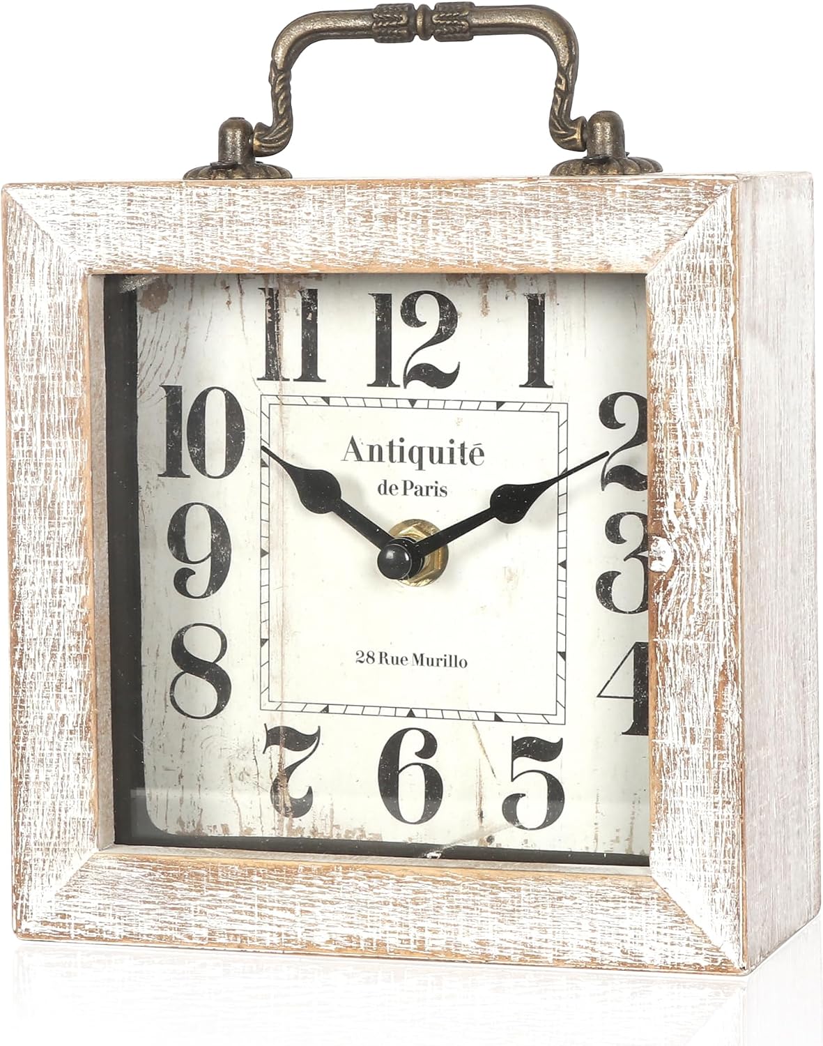 Retro Desk Clock, Vintage Table Mantel Clock, Wooden Table Clock for Living Room, Bedroom, Shelf Decoration