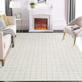 Washable Modern Checkered Area Rug Indoor Plaid Print Floor Cover Soft Faux Wool Throw Carpet Aesthetic Foldable