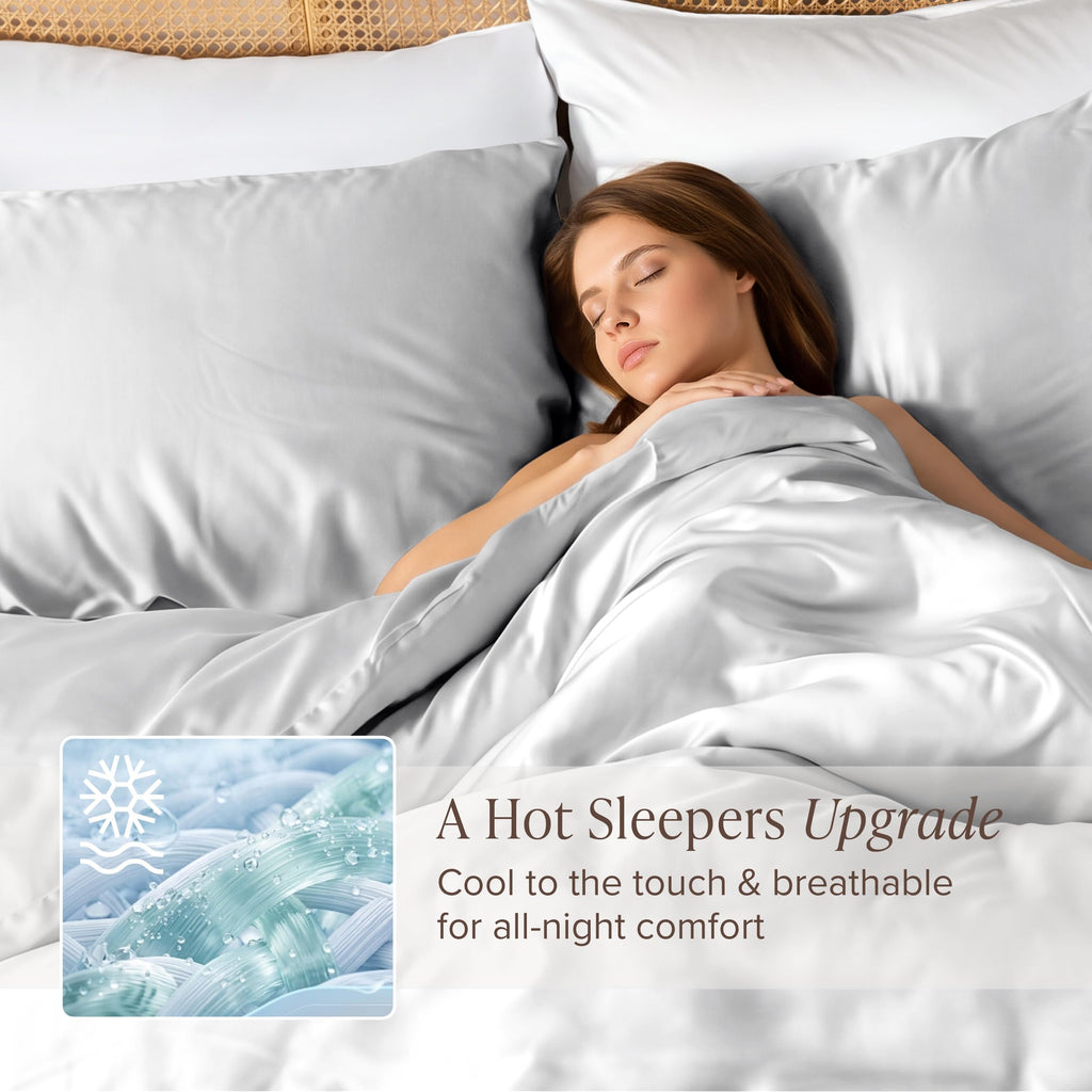 100% Rayon Made from Bamboo Sheet Set (Cloud Grey)