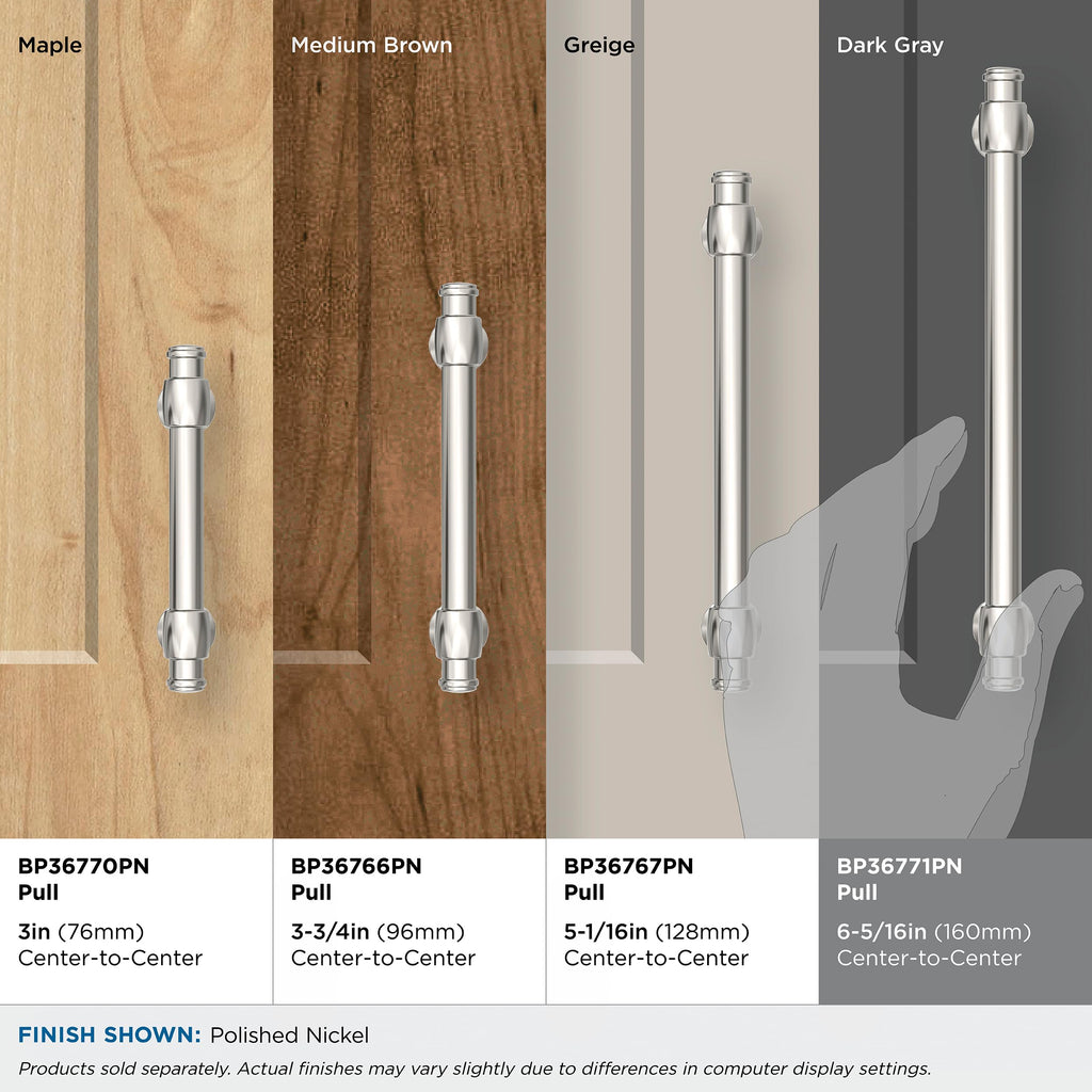 6-5/16" Winsome Polished Nickel Drawer Pull