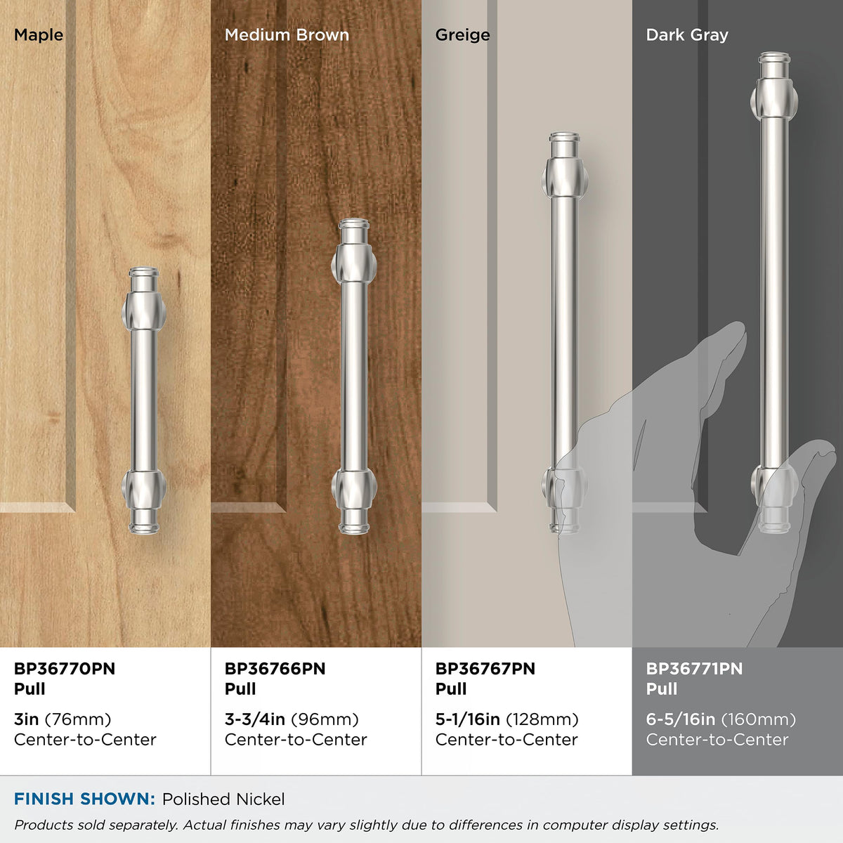 6-5/16" Winsome Polished Nickel Drawer Pull