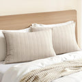 Waffle Pillow Shams Standard Size 20x26 Oatmeal 2 Pack No Insert