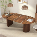 41 in-78 in Extendable Dining Room Table for 4-8, Round Expandable Kitchen Table with Fluted Base, Modern Farmhouse