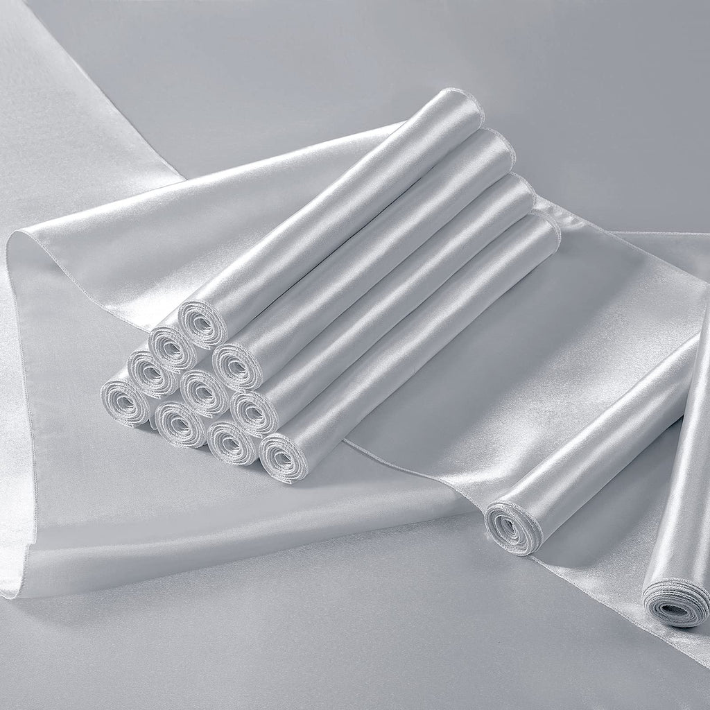 Silver Satin Table Runner 12x108 - 12 Pieces