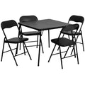 Madison 5-Piece Folding Card Table and Chair Set, Black