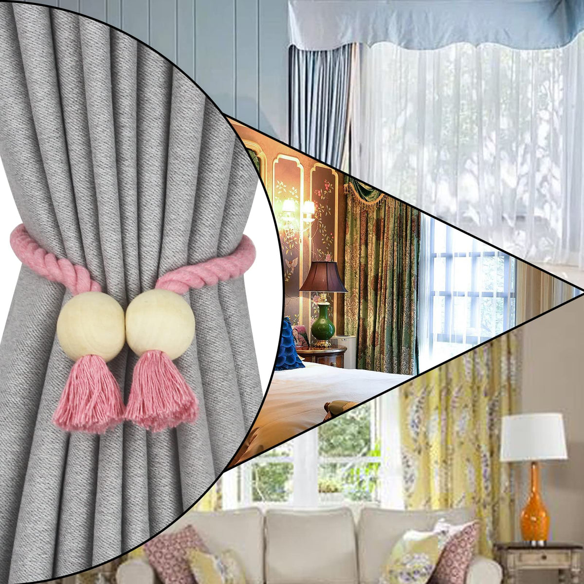 Magnetic Curtain Tiebacks Decorative Tie Back Drapes Holdbacks
