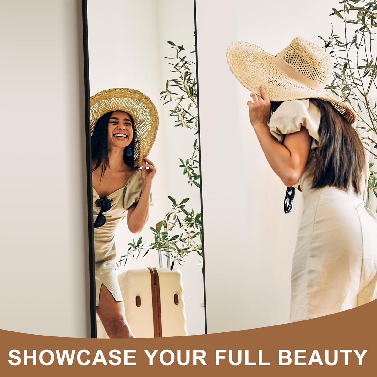 Arched Mirror Full Length,Standing Mirror Full Body,Large Floor with Stand for Wall Entryway Door Bedroom Bathroom