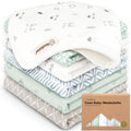 6-Pack Cotton Baby Washcloths for Newborn, Organic Cotton Muslin (Nordic)