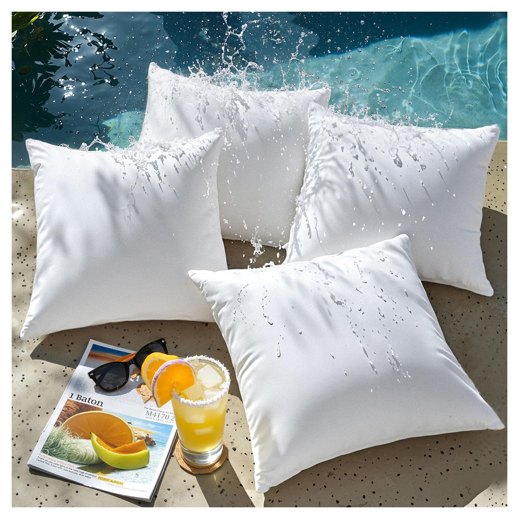 Outdoor Pillows Waterproof 18x18 Outdoor Pillow Inserts 4 Pack