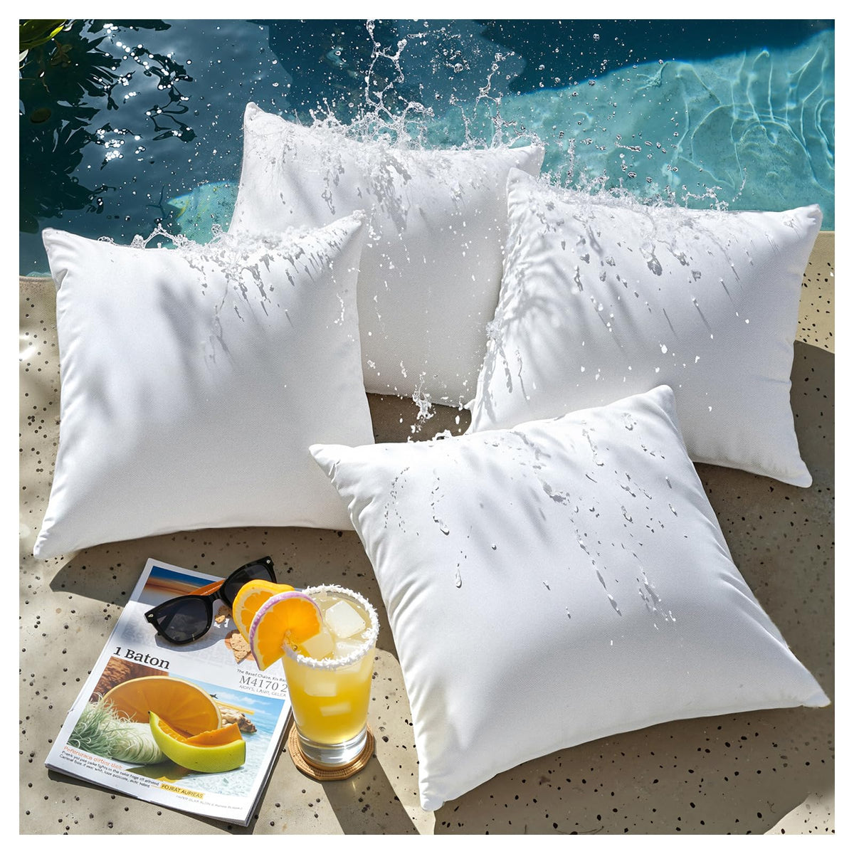 Outdoor Pillows Waterproof 18x18 Outdoor Pillow Inserts 4 Pack