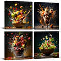 Kitchen Wall Decor Colorful Spices Seasoning Picture Dining Room Canvas Wall Art Still Life Food Fruit Posters Prints