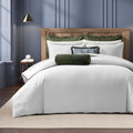 Duvet Cover Set - 3-Piece Cotton Jacquard - Pollsy, White