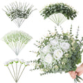 60 Pcs 4 Kinds Mixed Artificial Eucalyptus Stems Rose Baby's Breath
