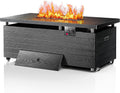 51" Outdoor Propane Fire Pit Table, 50000 BTU 4-in-1 Gas Fire Pits | Blue Glass Stones, Steel Tabletop, Adjustable
