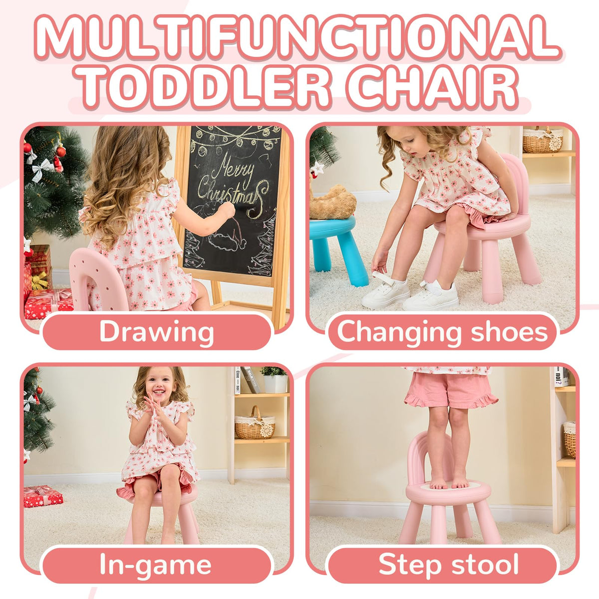 Toddler Chair, Ergonomic Kids Chair, Chair for Kids, Pink