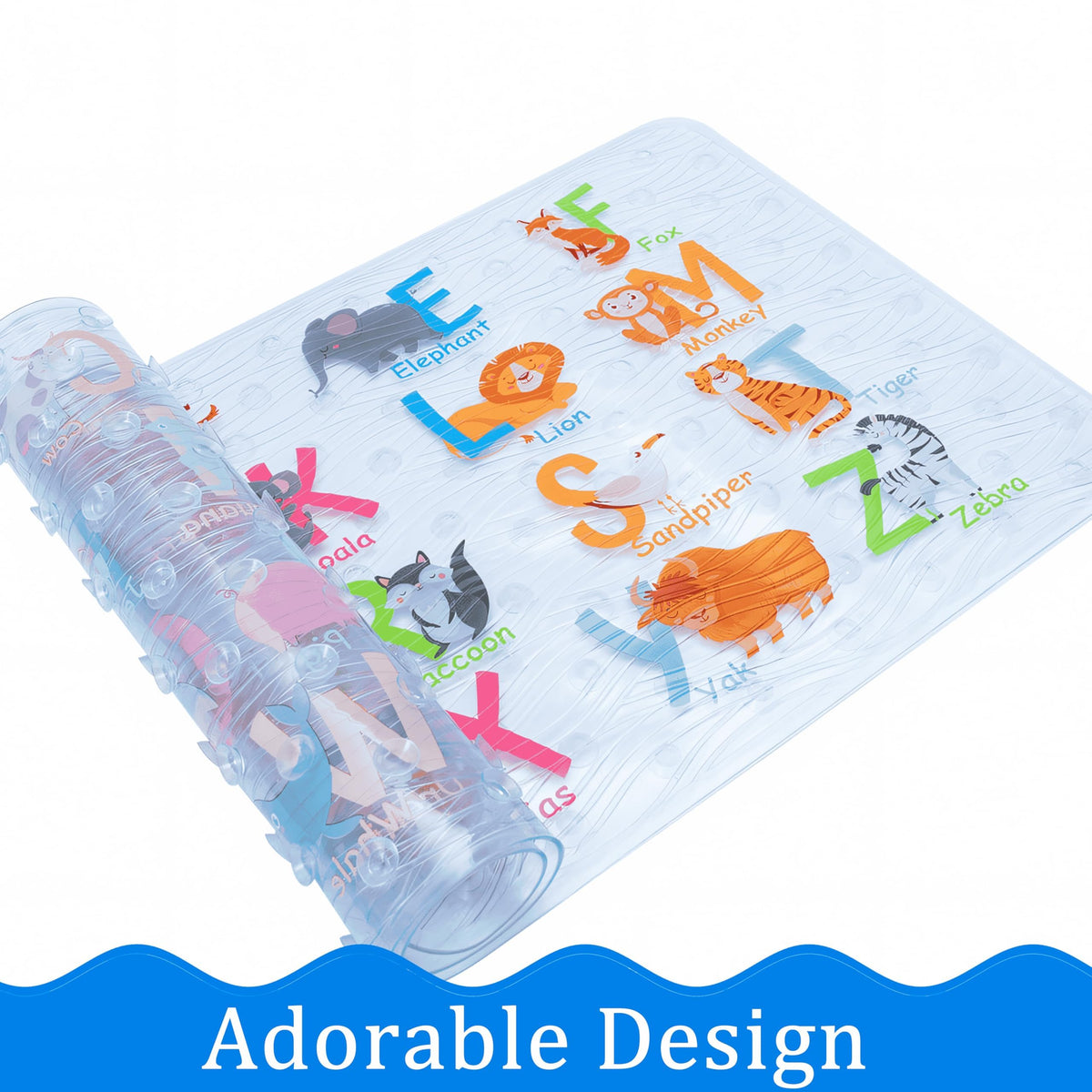 Kids Bath Mat for Tub, Non-Slip Toddler Bathtub Mat (Alphabet)