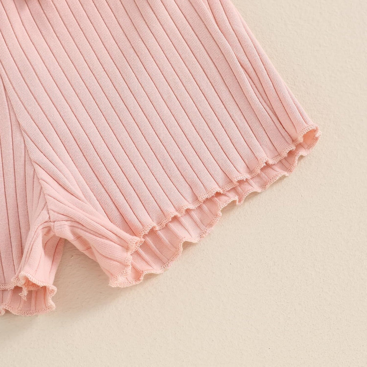 Baby Girl Clothes Summer Toddler Outfit Ruffle Rib Knit Ruffle Vest Tank Tops & Shorts Cute Clothing Sets