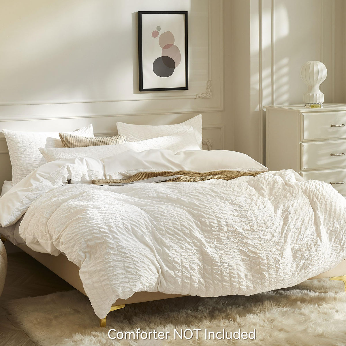 White Seersucker Duvet Cover Set