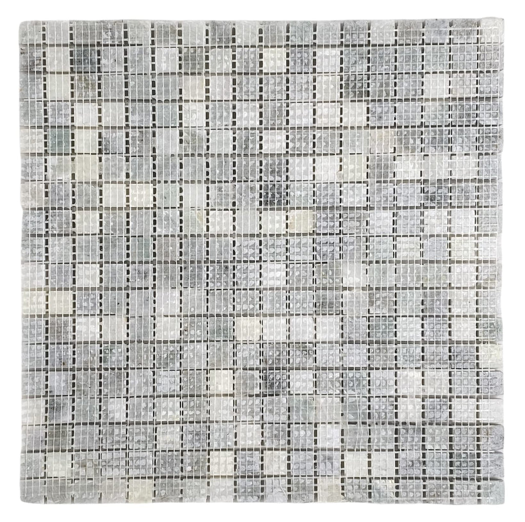 Light Ming Green Yellowish and Onyx and Grey Marble Polished Mini Square 5/8x5/8 Mosaic Tiles Backsplash Bathroom