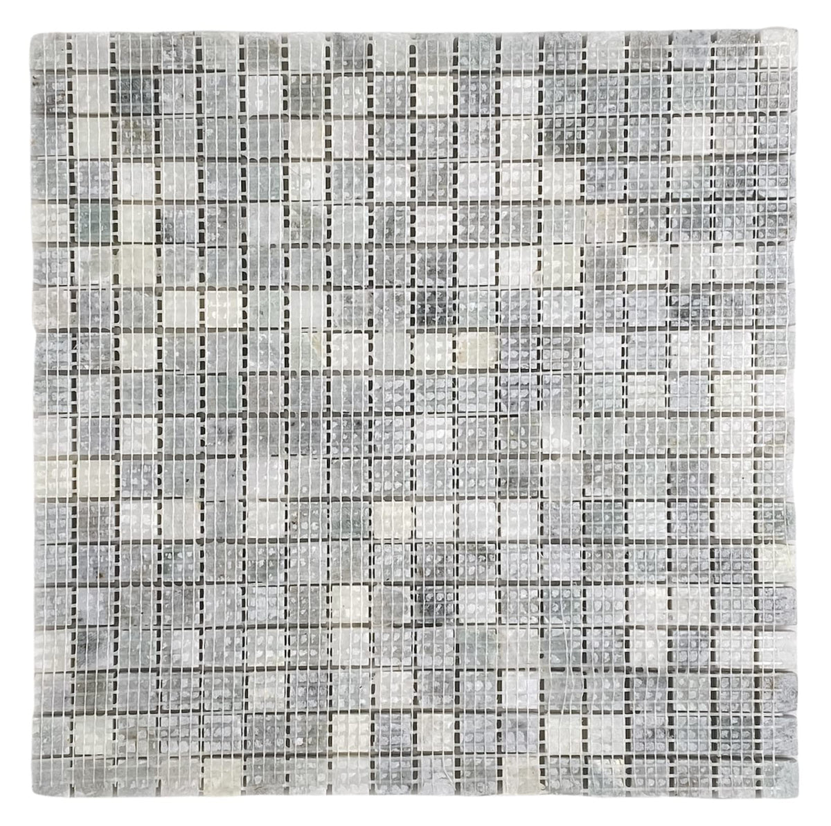 Light Ming Green Yellowish and Onyx and Grey Marble Polished Mini Square 5/8x5/8 Mosaic Tiles Backsplash Bathroom