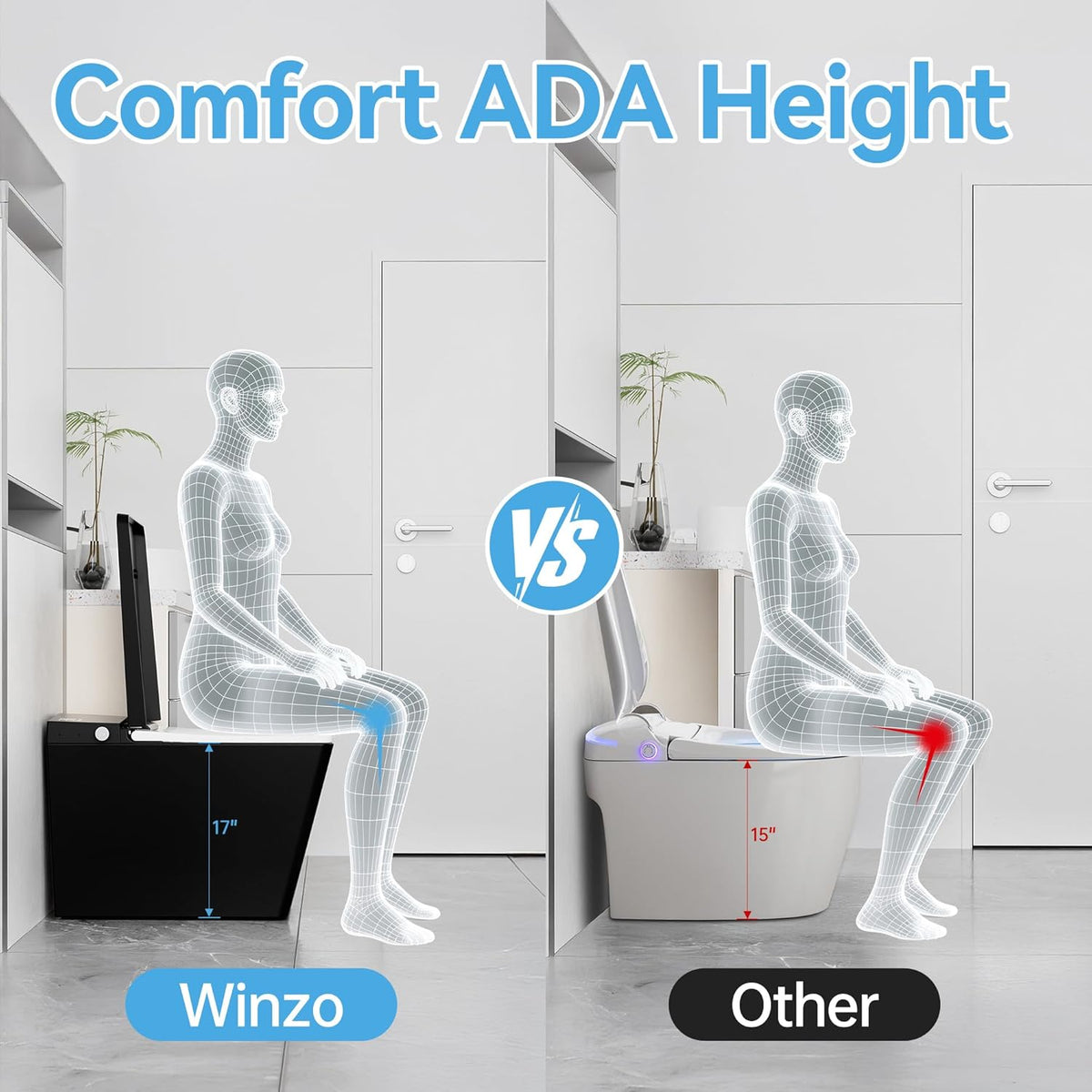 Smart One-Piece Toilet with Built-In Tank, Comfortable Seat Height, Warm Water Bidet, Heated Seat, Auto Drying, Foot Kick Flush, Modern Elongated Design