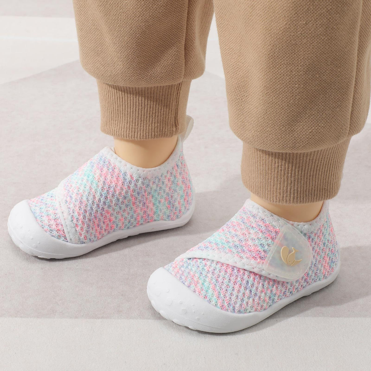 Baby First Walking Shoes Girls Boys Wide Infant Shoes Baby Slip On Sneakers Lightweight Barefoot Crib Shoe