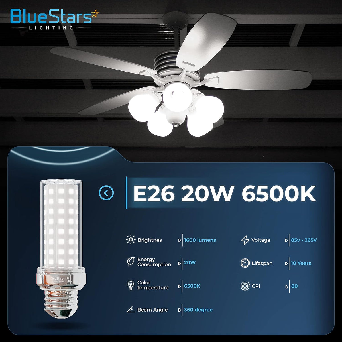 E26 LED Corn Light Bulbs 150W Equivalent Super Bright 1600 lumens