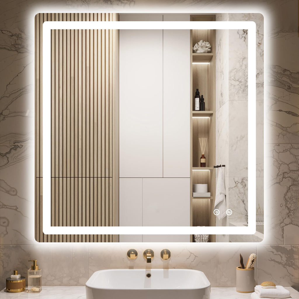 35x35 LED Bathroom Vanity Mirror with Lights