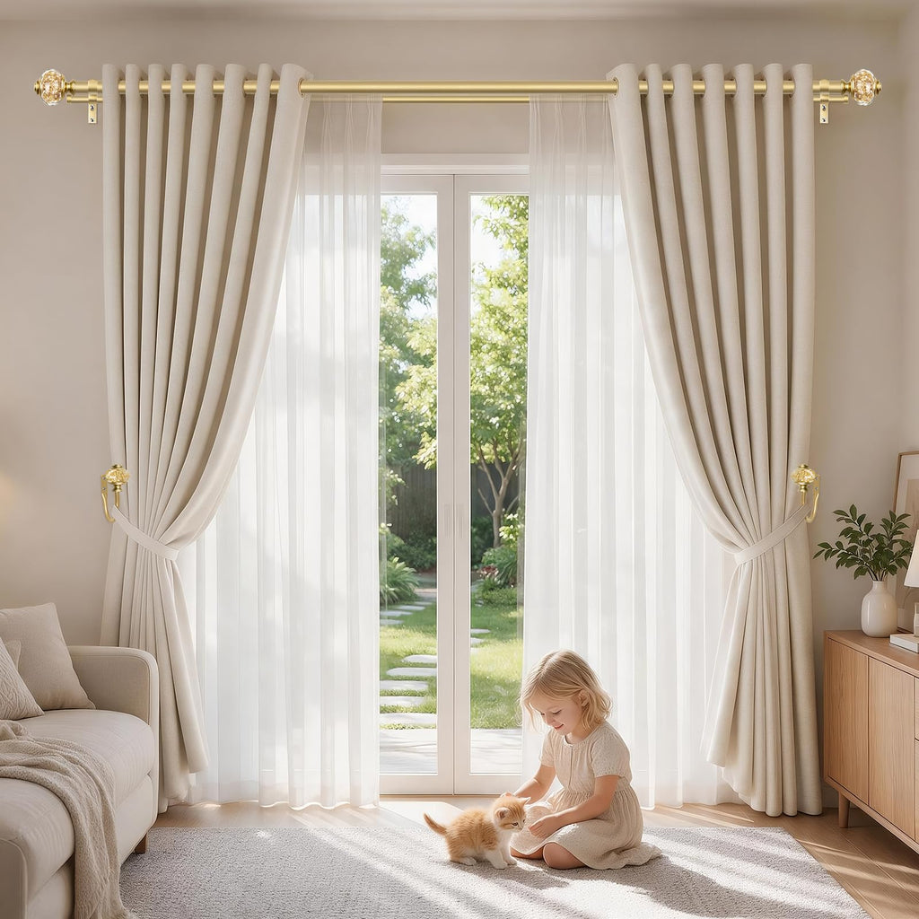 Gold Curtain Holdbacks, Decorative Drapery Tiebacks, 2 Pack/1 Pair