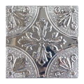 Peel and Stick Metal Backsplash Tiles, Silver Fleur, 10-Pack